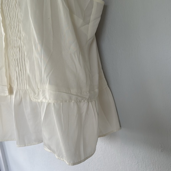 Jessica Simpson white semi sheer spaghetti strap pleated front tank top medium - Picture 9 of 12